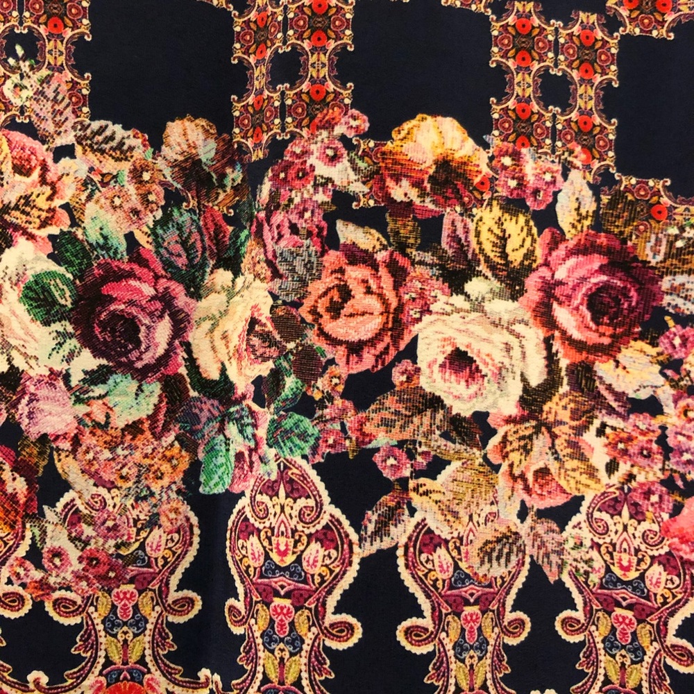 Anthro Kachel Garden tapestry print silk top 10 - Picture 11 of 12